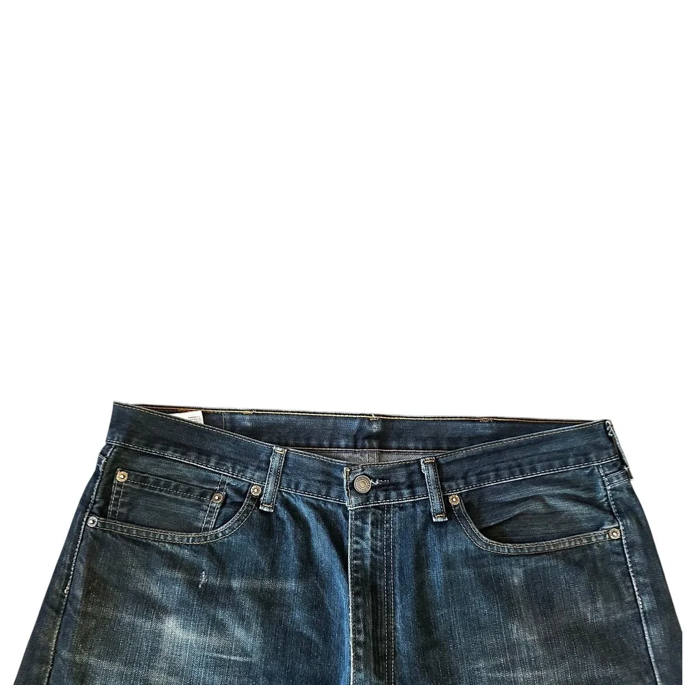 Levi's 505 Dark‎ Wash Indigo Regular Fit Straight Leg Denim Jeans Men's 38x30